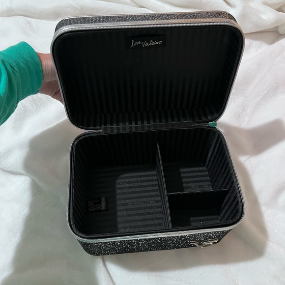 Victoria's Secret Glittering Black and Silver Cosmetic Case - Picture 6 of 6